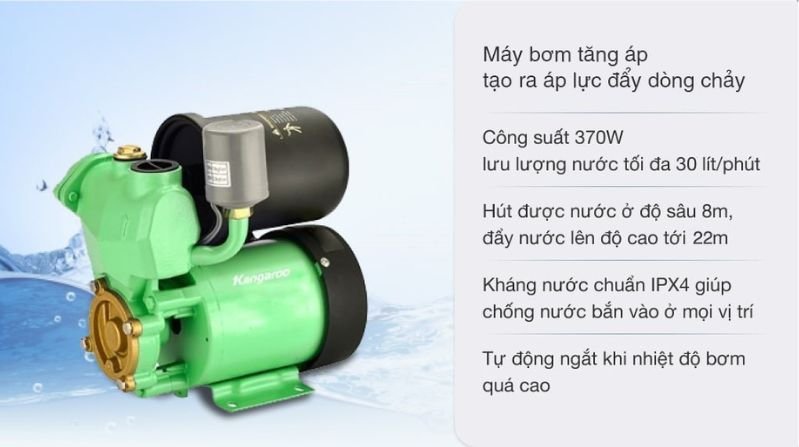 Máy bơm nước tăng áp Kangaroo KGWP370A 370W