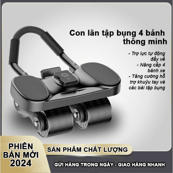 Con Lăn Tập Bụng Trợ Lực 4 Bánh