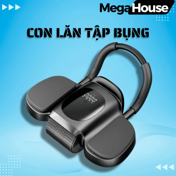 Con lăn tập bụng trợ lực 2 bánh với đồng hồ hiển thị thông số, chỗ để tay, chất liệu cao cấp