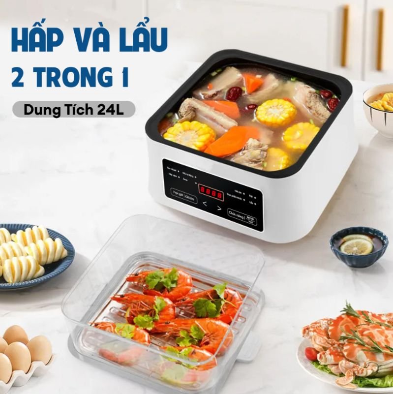 Nồi lẩu và hấp điện đa năng Gilux 24L