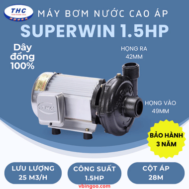 Máy bơm nước cao áp SUPERWIN 1.5HP