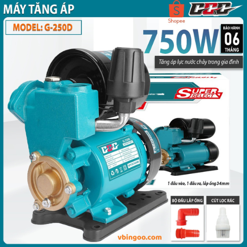 May bom nuoc tang ap cao ap GGG G250D 750W Máy bơm nước tăng áp, cao áp GGG - G250D 750W