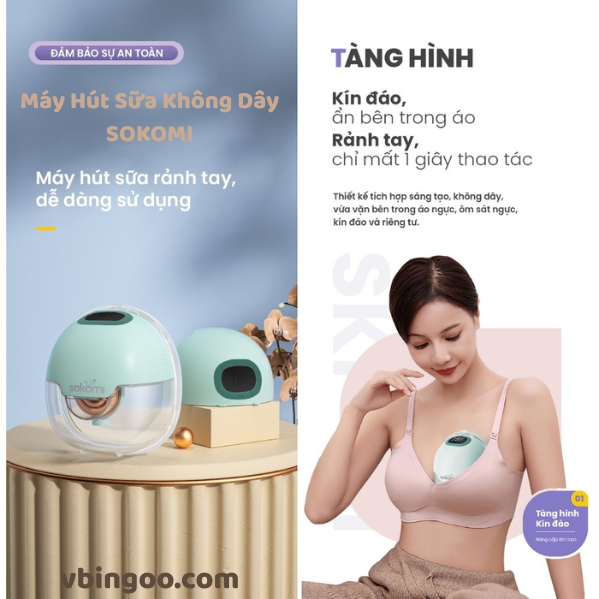 May Hut Sua Khong Day SOKOMI Máy Hút Sữa Không Dây SOKOMI SKP - 01