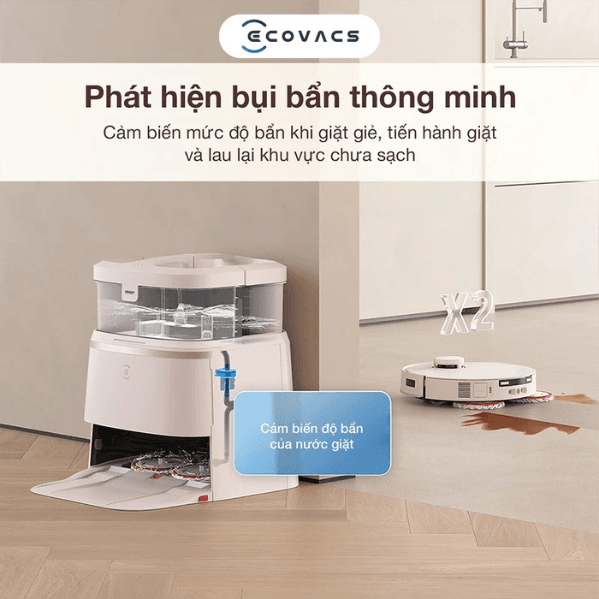 Robot hut bui lau nha Ecovacs T30 Pro Omni xoe gie Robot hút bụi lau nhà Ecovacs T30 Pro Omni xòe giẻ