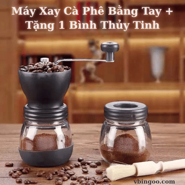 Máy Xay Cà Phê Bằng Tay + Tặng 1 Bình Thủy Tinh