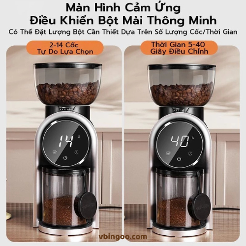 May Xay Ca Phe man hinh cam ung 25 cap do Máy Xay Cà Phê màn hình cảm ứng-25 cấp độ xay