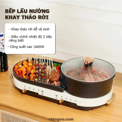 Noi lau nuong da nang Xiaomi Qcooker Nồi lẩu nướng đa năng Xiaomi Qcooker