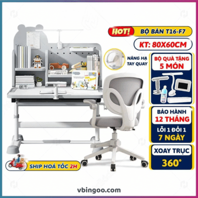 Bộ bàn ghế học sinh tiểu học HTDkids T16 Plus