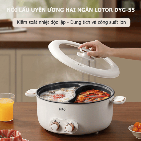 Noi lau dien da nang Lotor DYG 55 Nồi lẩu điện đa năng Lotor DYG-55