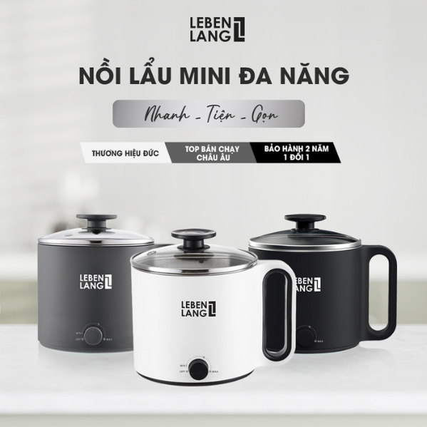 Noi lau dien mini da nang Lebenlang LBEC0808 Nồi lẩu điện mini đa năng Lebenlang LBEC0808