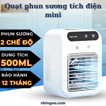 Quạt phun sương tích điện mini