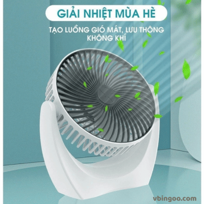 Quạt tích điện để bàn mini xoay 210 độ