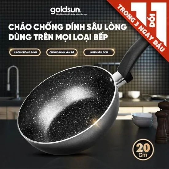 Chao chong dinh goldsun GPA1005 20IH Chảo chống dính goldsun GPA1005-20IH