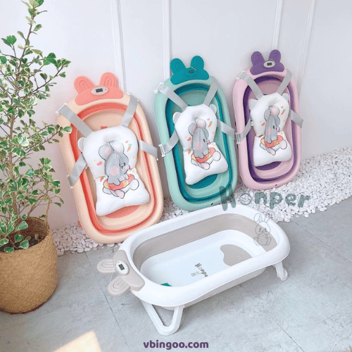 Chau Tam cho be Gap Gon kem phao tam Chậu Tắm cho bé Gấp Gọn kèm phao tắm