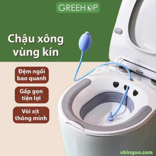 Chau xong vung kin gap gon Greehop Chậu xông vùng kín gấp gọn Greehop