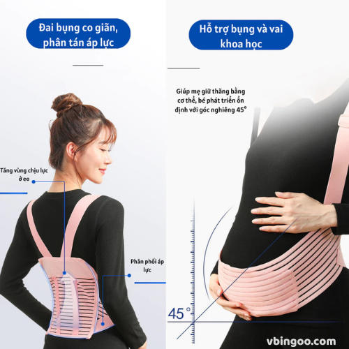Dai nang do bung bau giam dau lung ran bung Đai nâng đỡ bụng bầu giảm đau lưng rạn bụng