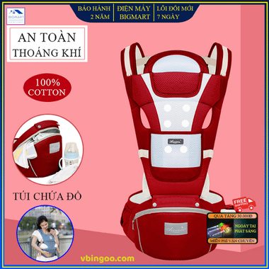 Địu em bé 4 tư thế có đỡ cổ chống đau chống mỏi cho mẹ
