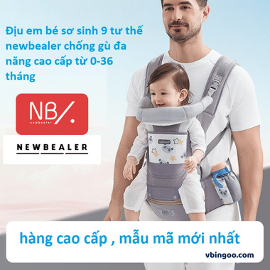 Địu em bé sơ sinh đa năng CHÍNH HÃNG 9 tư thế Newbealer