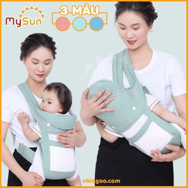 Địu vải lưới cho em bé sơ sinh 4 tư thế MySun