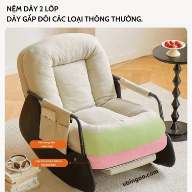 Ghế Bập Bênh Thư Giãn có gác chân Green