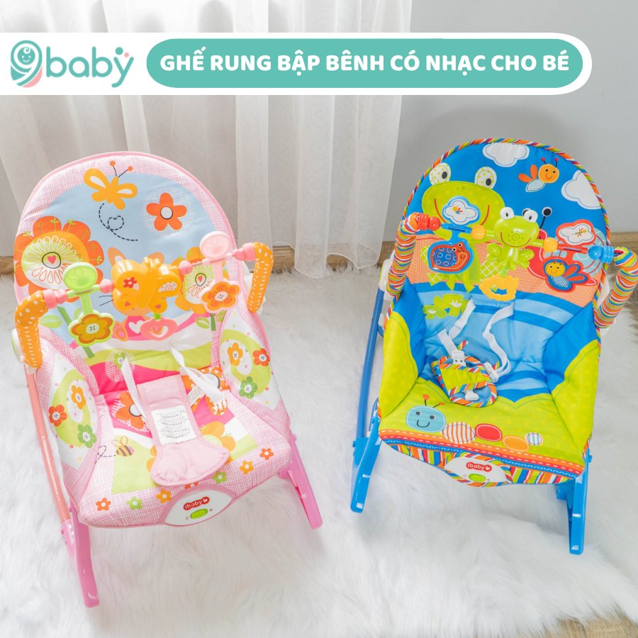 Ghế rung đa chế độ phát nhạc có đồ chơi cho bé TiiBaby