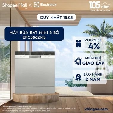 Máy Rửa Bát Mini Electrolux 8 bộ EFC3862MS