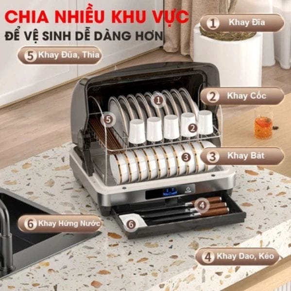 Máy Sấy Bát Đũa Tiệt Trùng Bằng Tia UVC Dung Tích 42L 