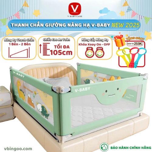 Thanh Chan Giuong Cho Be V BABY N002 Thanh Chắn Giường Cho Bé V-BABY N002