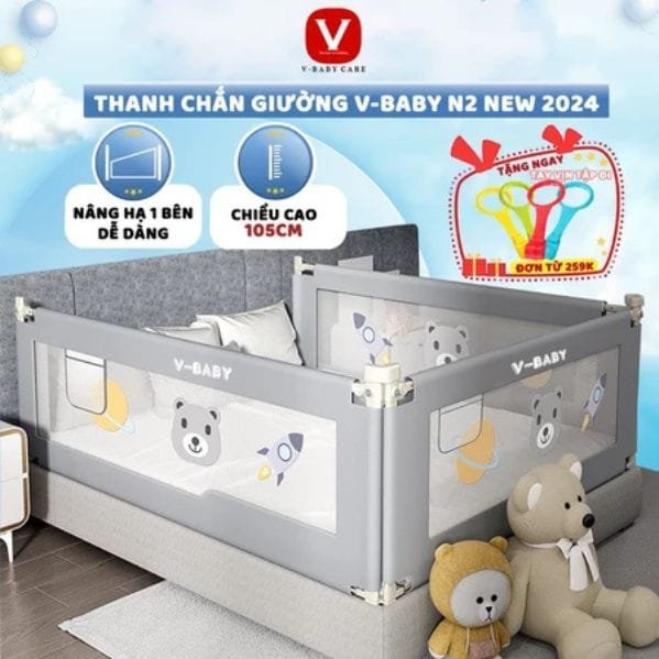 Thanh Chan Giuong cho be V Baby Cao Cap Thanh Chắn Giường V-Baby Cao Cấp