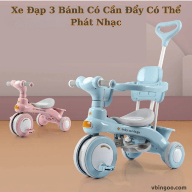 Xe Đạp 3 Bánh Có Cần Đẩy Có Thể Phát Nhạc
