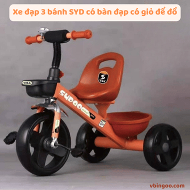 Xe đạp 3 bánh SYD có bàn đạp có giỏ để đồ