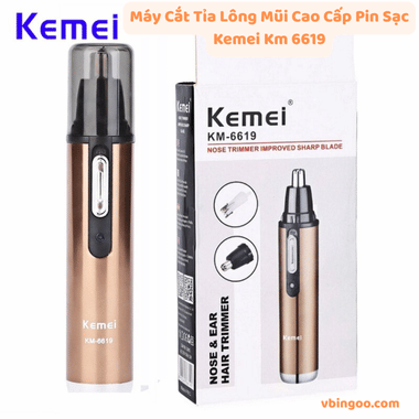Máy Cắt Tỉa Lông Mũi Cao Cấp Pin Sạc Kemei Km 6619