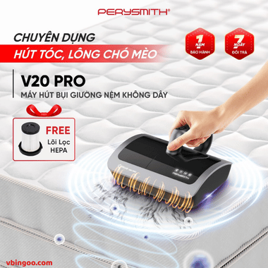 Máy Hút Bụi Giường Nệm Cầm Tay Không Dây PerySmith V20Pro