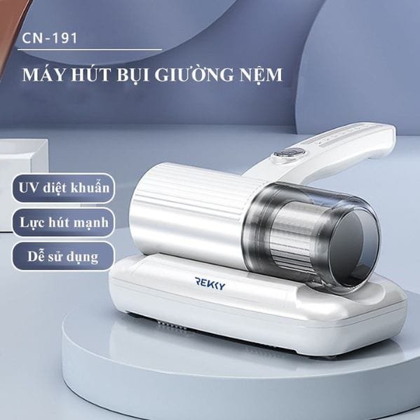 Máy hút bụi giường nệm có dây REKKY cầm tay hiện đại kết hợp ánh sáng UV diệt khuẩn