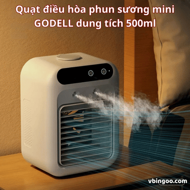 Quạt điều hòa phun sương mini GODELL dung tích 500ml