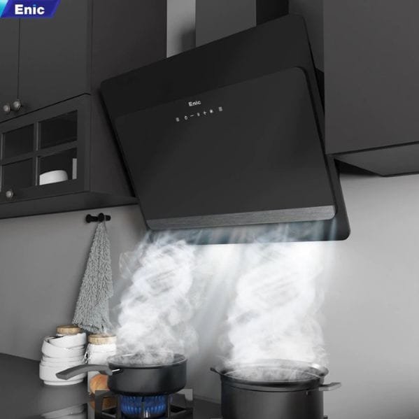 May hut mui ap tuong kinh vat Enic Máy hút mùi áp tường kính vát Enic