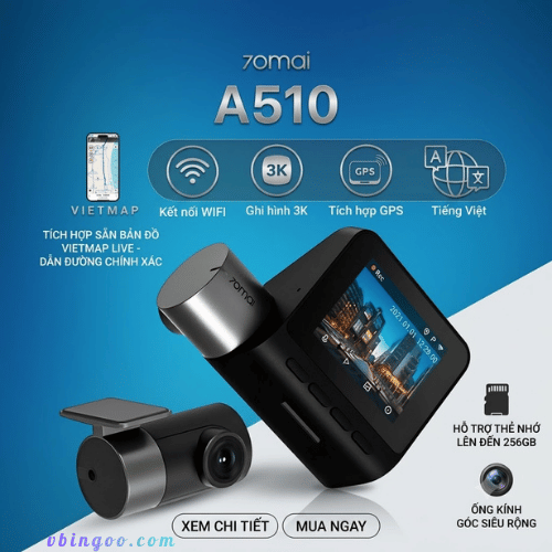 Camera hanh trinh 70mai A510 Camera hành trình 70mai A510