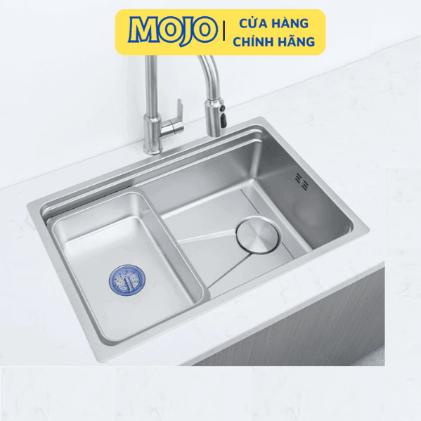 Chậu rửa bát 1 hố to dập linen