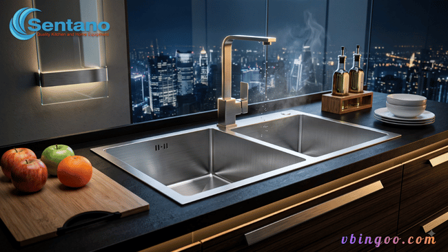 Chậu rửa chén 2 hộc LỆCH SENTANO