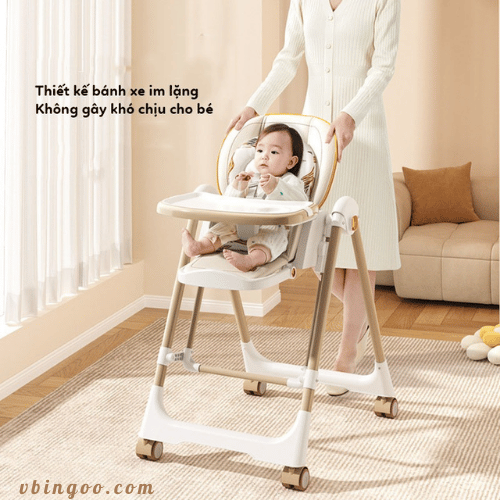 Ghế ăn dặm gấp gọn cho bé da PU