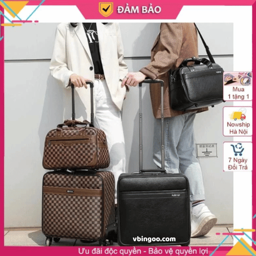 Vali kéo du lịch chất liệu da cao cấp