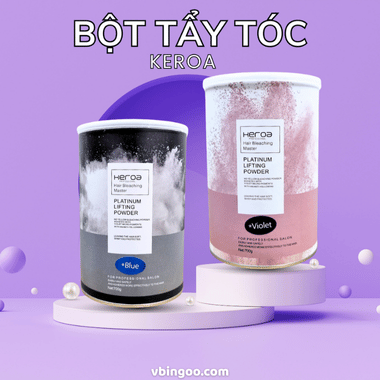 Bột tẩy tóc Keroa lên tông 9,10 màu xanh