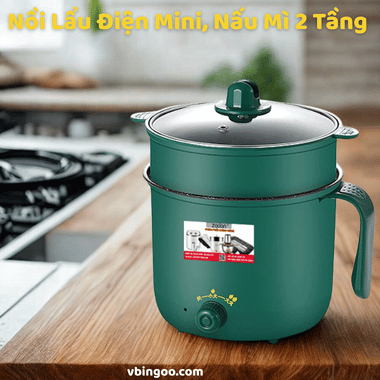 Nồi Lẩu Điện Mini, Nấu Mì 2 Tầng 