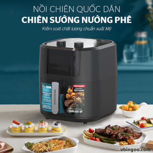 Noi chien khong dau 9L SUNHOUSE SHD4037 Nồi chiên không dầu 9L SUNHOUSE SHD4037