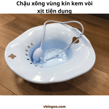 Chậu xông vùng kín kem vòi xịt tiện dụng