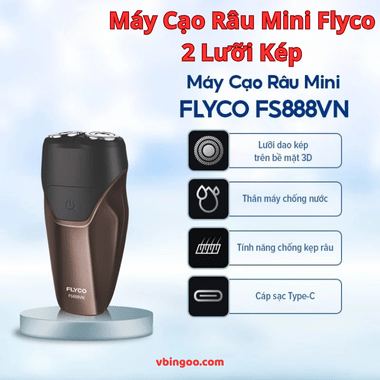 Máy Cạo Râu Mini Flyco 2 Lưỡi Kép