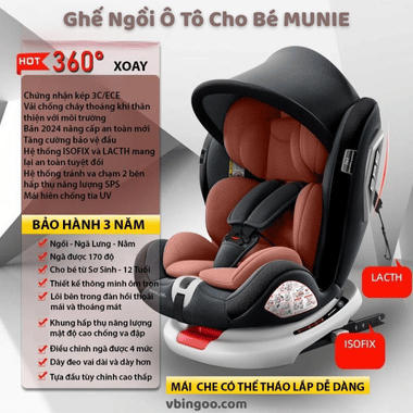 Ghế Ngồi Ô Tô Cho Bé MUNIE