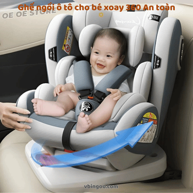 Ghế ngồi ô tô cho bé xoay 360 An toàn