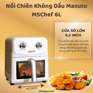 Nồi Chiên Không Dầu Masuto MSChef 6L