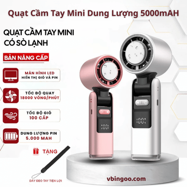 Quạt Cầm Tay Mini Dung Lượng 5000mAH